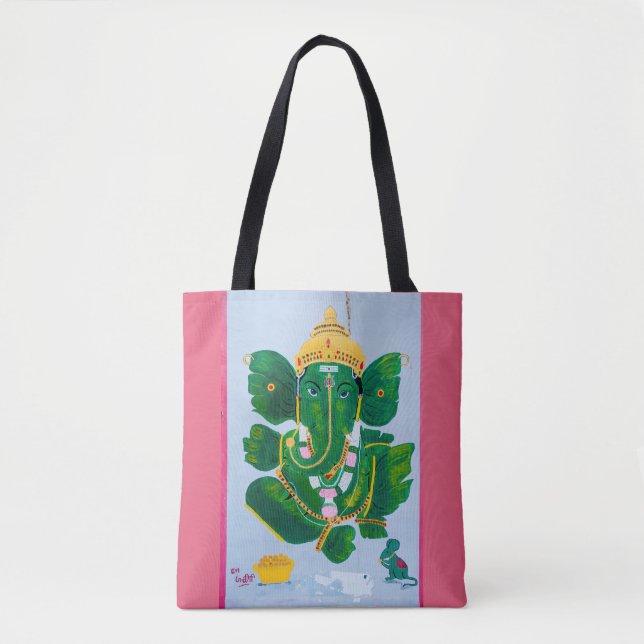 Bolso De Tela Tote de Ganesh de la hoja de la cacerola (Anverso)