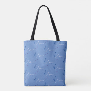 Bolso De Tela Tote de garabato gráfico tisular perwinkle y azul