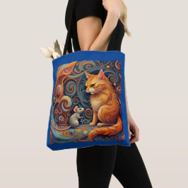 Bolso De Tela Tote de gato y ratón abstracto aconsejable