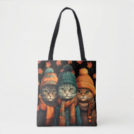 Bolso De Tela Tote de gatos de otoño feliz