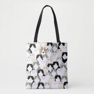 Bolso De Tela Tote de gatos y perros por todas partes