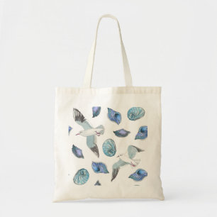 Bolso De Tela Tote de gaviotas y conchas súper adorables