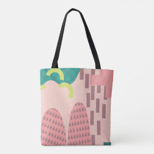 Bolso De Tela Tote de geometría rosada