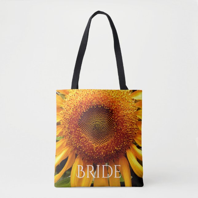 Bolso De Tela Tote de girasol para la novia (Anverso)