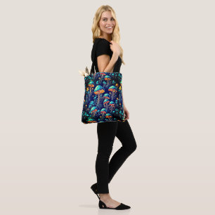 Bolso De Tela Tote de Glow Up con MuShrooms retro