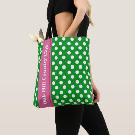 Bolso De Tela Tote de golf personalizado rosa y verde