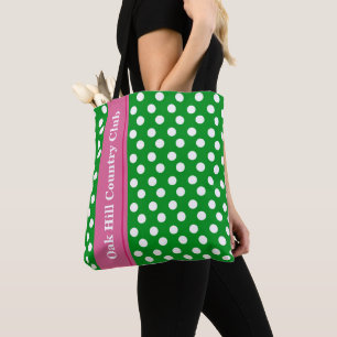 Bolso De Tela Tote de golf personalizado rosa y verde