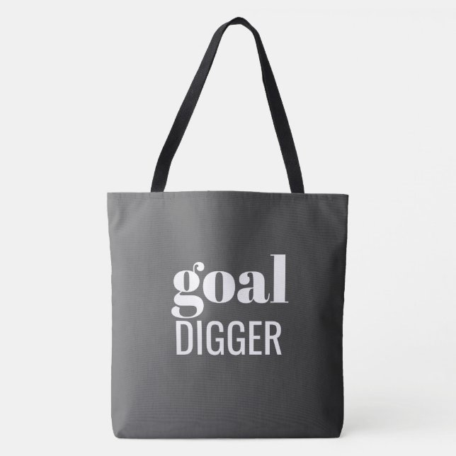 Bolso De Tela Tote de gradiente negro de Digger Goal (Anverso)