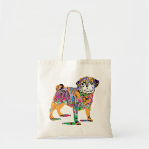 Bolso De Tela Tote de graffiti pug