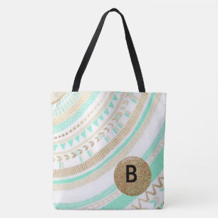 Bolso De Tela Tote de gran tamaño del monograma clásico