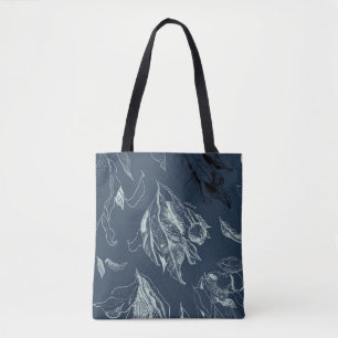 Bolso De Tela Tote de Gumleaves - azul y pálido - verde