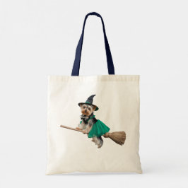 Bolso De Tela Tote de Halloween de Yorkie lindo