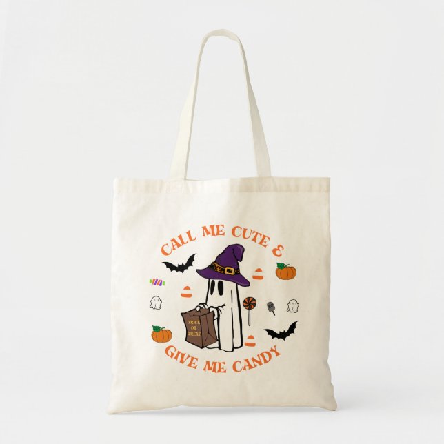 Bolso De Tela Tote de Halloween fantasma (Frente)