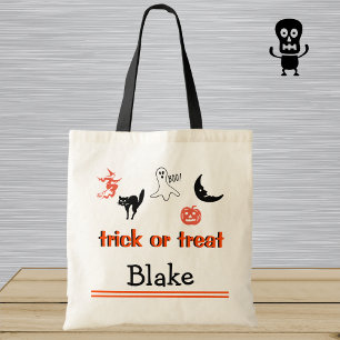 Bolso De Tela Tote de Halloween para niños con trucos o tratamie