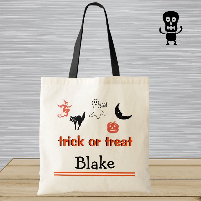 Bolso De Tela Tote de Halloween para niños con trucos o tratamie (Subido por el creador)