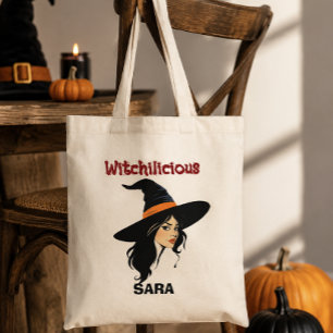 Bolso De Tela Tote de Halloween Witchilicious para Truco o Trato