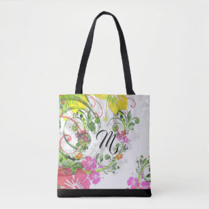 Bolso De Tela Tote de hibiscos de flores tropicales