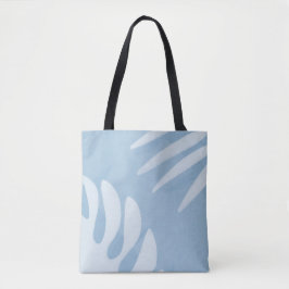 Bolso De Tela Tote de hoja de palma azul cielo