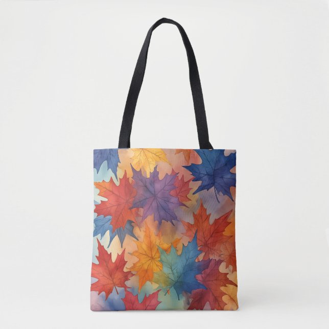 Bolso De Tela Tote de hojas de arce otoñales artísticas (Anverso)