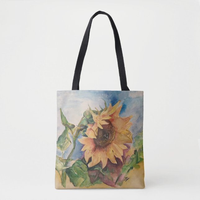 Bolso De Tela Tote De Hombro De Girasol Todo-Impresión (Anverso)