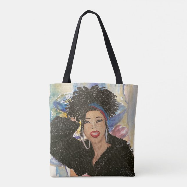 Bolso De Tela Tote de hombro de impresión completa (Reverso)