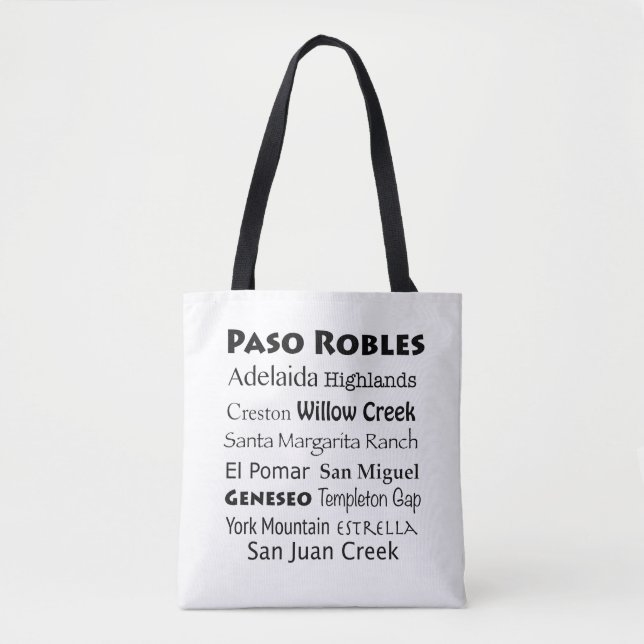Bolso De Tela Tote de Hombro del País Vino Paso Robles (Anverso)