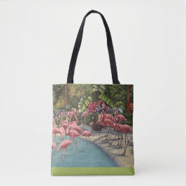 Bolso De Tela Tote de Hombro Flamboyance Rosado Tropical