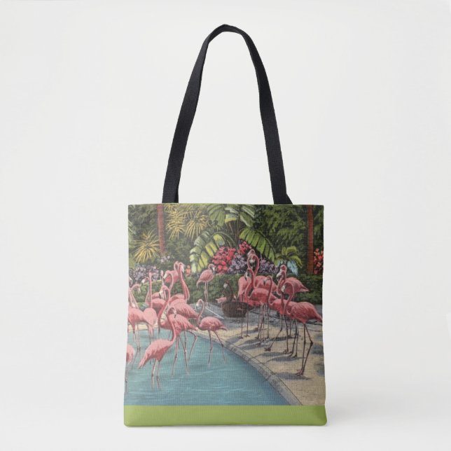 Bolso De Tela Tote de Hombro Flamboyance Rosado Tropical (Anverso)