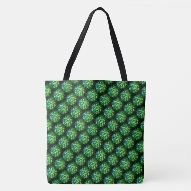 Bolso De Tela tote de hombro "Green Trellis" (Anverso)