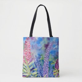Bolso De Tela tote de Hombro "Mountain Lupines"