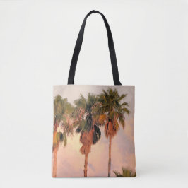 Bolso De Tela Tote De Hombro Tres Palmeras Atardecer
