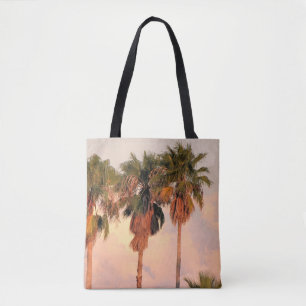 Bolso De Tela Tote De Hombro Tres Palmeras Atardecer