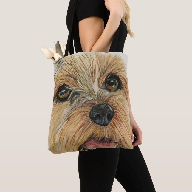 Bolso De Tela tote de hombro "Yorkie Love" (Detalle)