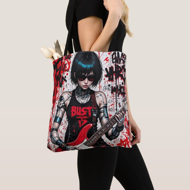 Bolso De Tela Tote de hombros de la rebelión de CyberBass (Detalle)