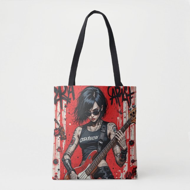 Bolso De Tela Tote de hombros de la rebelión de CyberBass (Anverso)