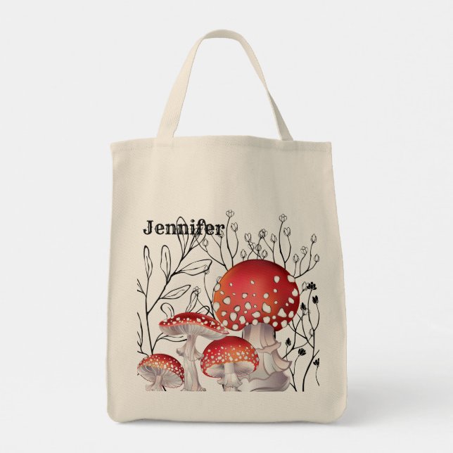 Bolso De Tela Tote de hongos acuáticos personalizado (Reverso)