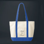 Bolso De Tela Tote de Honor<br><div class="desc">Bolsa de tocador mostrada en azul natural/real con texto; Mujer de honor. Personalizar este artículo o compra tal cual.</div>