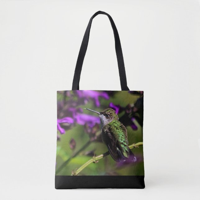 Bolso De Tela Tote de Hummingbird con trompetas de rubí (Anverso)