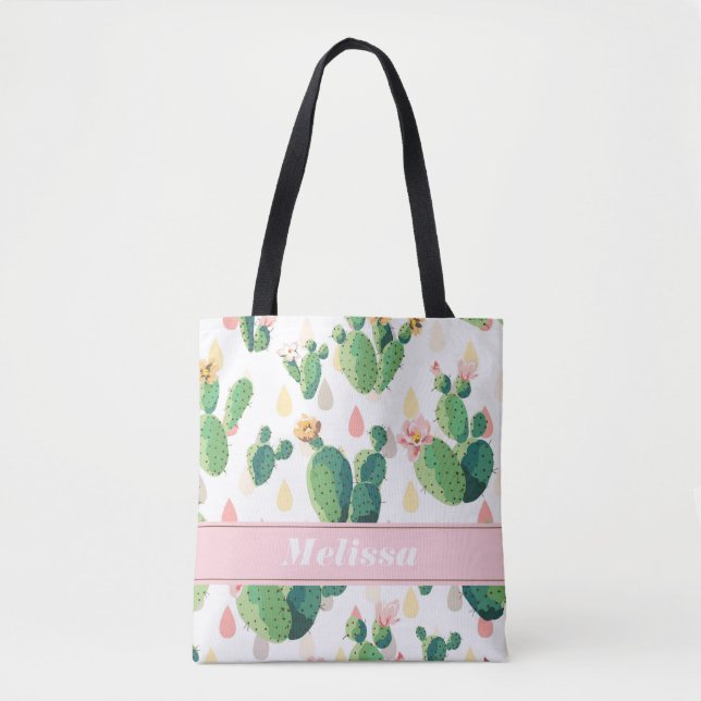 Bolso De Tela Tote de impresión Cactus personalizado (Anverso)
