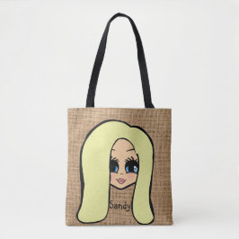 Bolso De Tela Tote de impresión de yute de caricatura personaliz