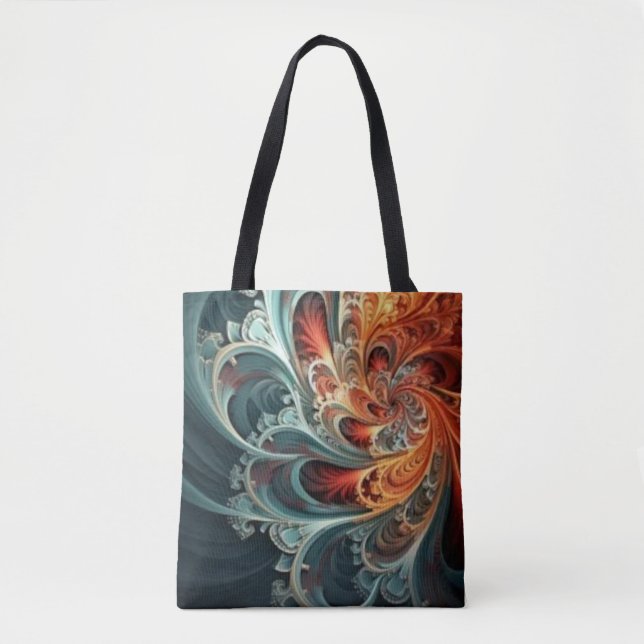 Bolso De Tela Tote de impresión fractal de Allover (Anverso)