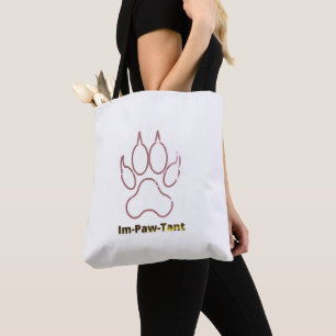 Bolso De Tela Tote de impresión general Im-Paw-Tant, Tote de hom