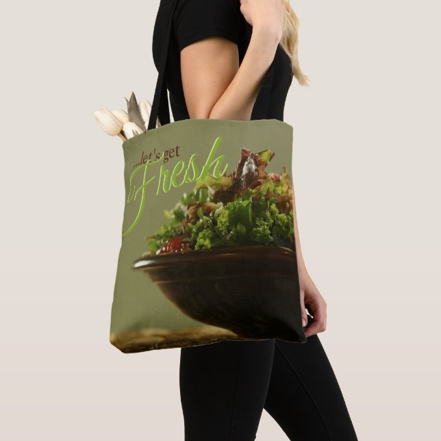 Bolso De Tela tote de impresión general "vamos a FRESH" (Detalle)