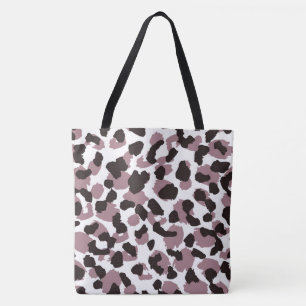 Bolso De Tela Tote de impresión para animales de color marrón/ne