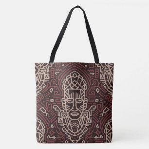 Bolso De Tela Tote de impresión tribal reversible