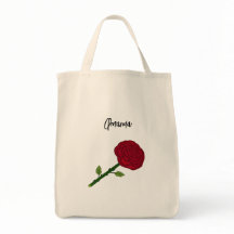 Tote de impulso con rosa roja