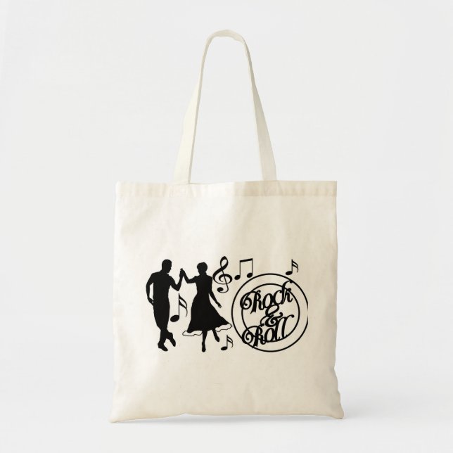 BOLSO DE TELA TOTE DE JITTERBUG **ROCK AND ROLL" (Frente)