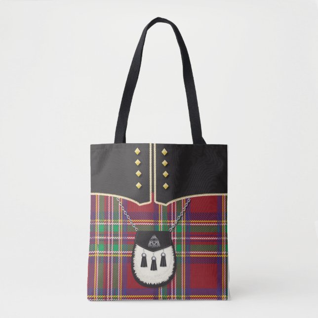 Bolso De Tela Tote de kilt escocés (Anverso)