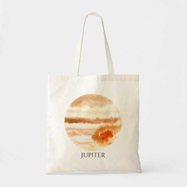 Bolso De Tela Tote de la acuarela del planeta de Júpiter (Frente)
