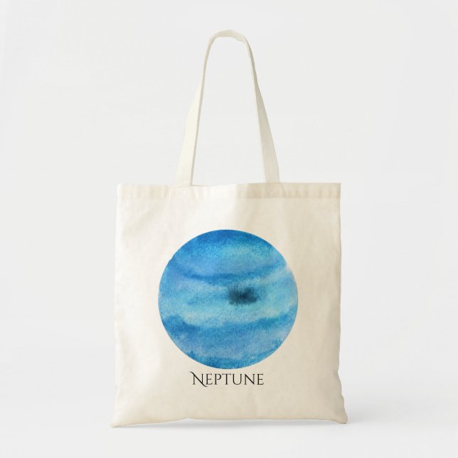 Bolso De Tela Tote de la acuarela del planeta de Neptuno (Frente)